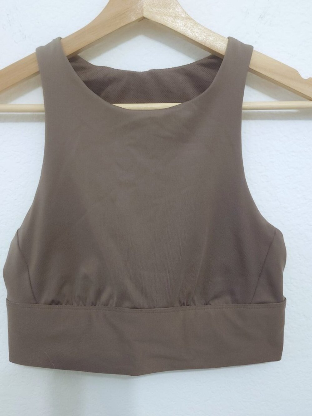 All in Motion Taupe Sports Bra Crop Top Keyhole Back Sz M